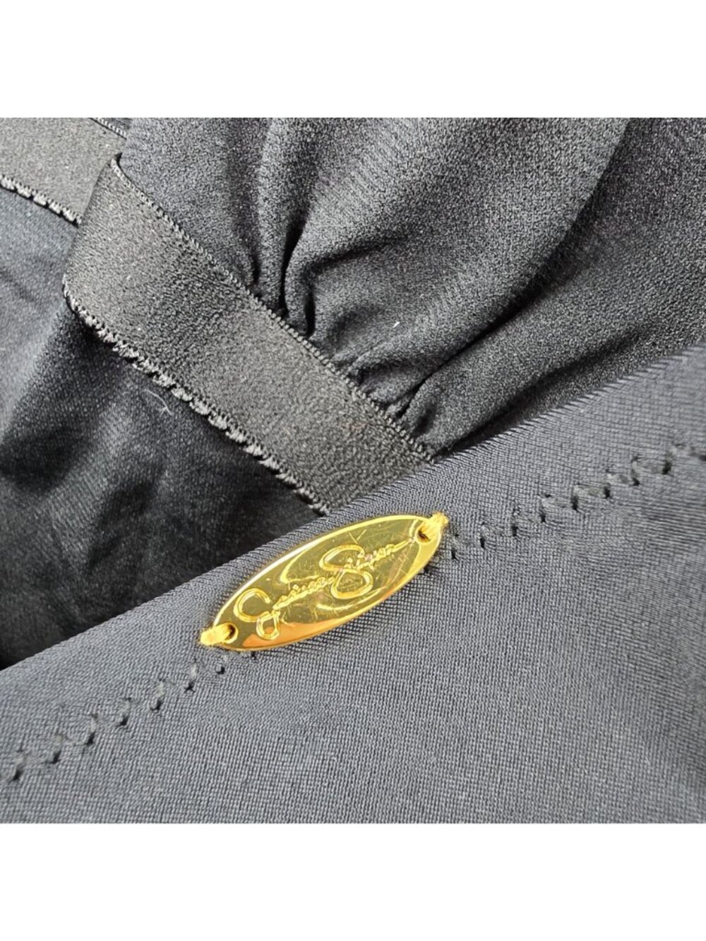 Jessica Simpson Women One-Piece Fringe Swimsuit Black Size S Nylon/Spandex Blend - Picture 3 of 6